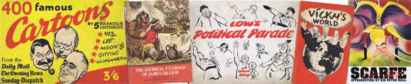Used Political and Gag Cartoon Books For Sale Image.